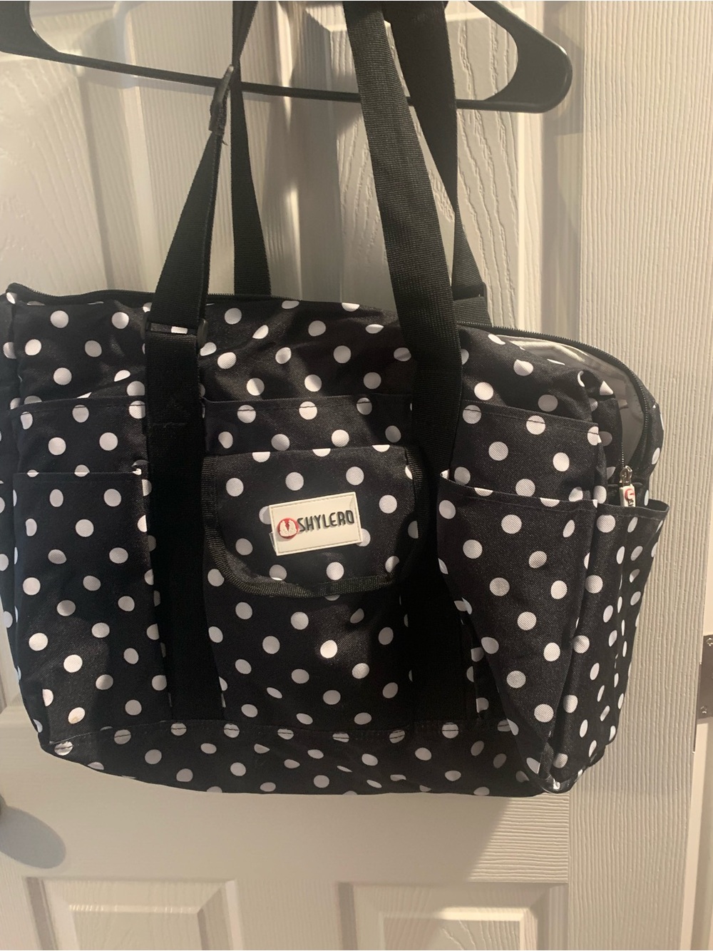 Black Polka Dot Tote Bag